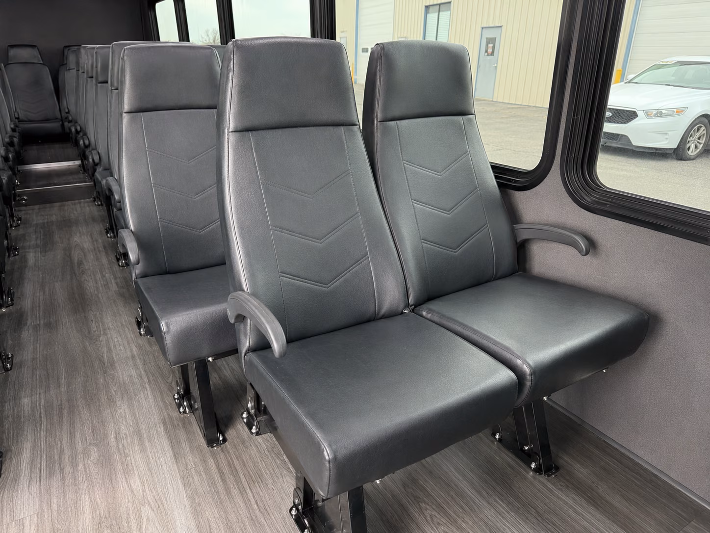 troy 18 passenger minibus inside