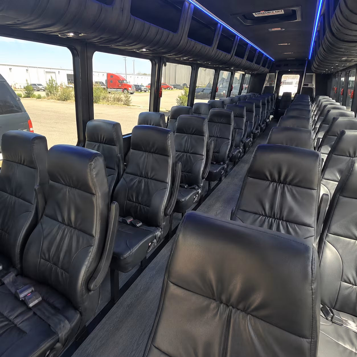 troy 25 passenger minibus inside