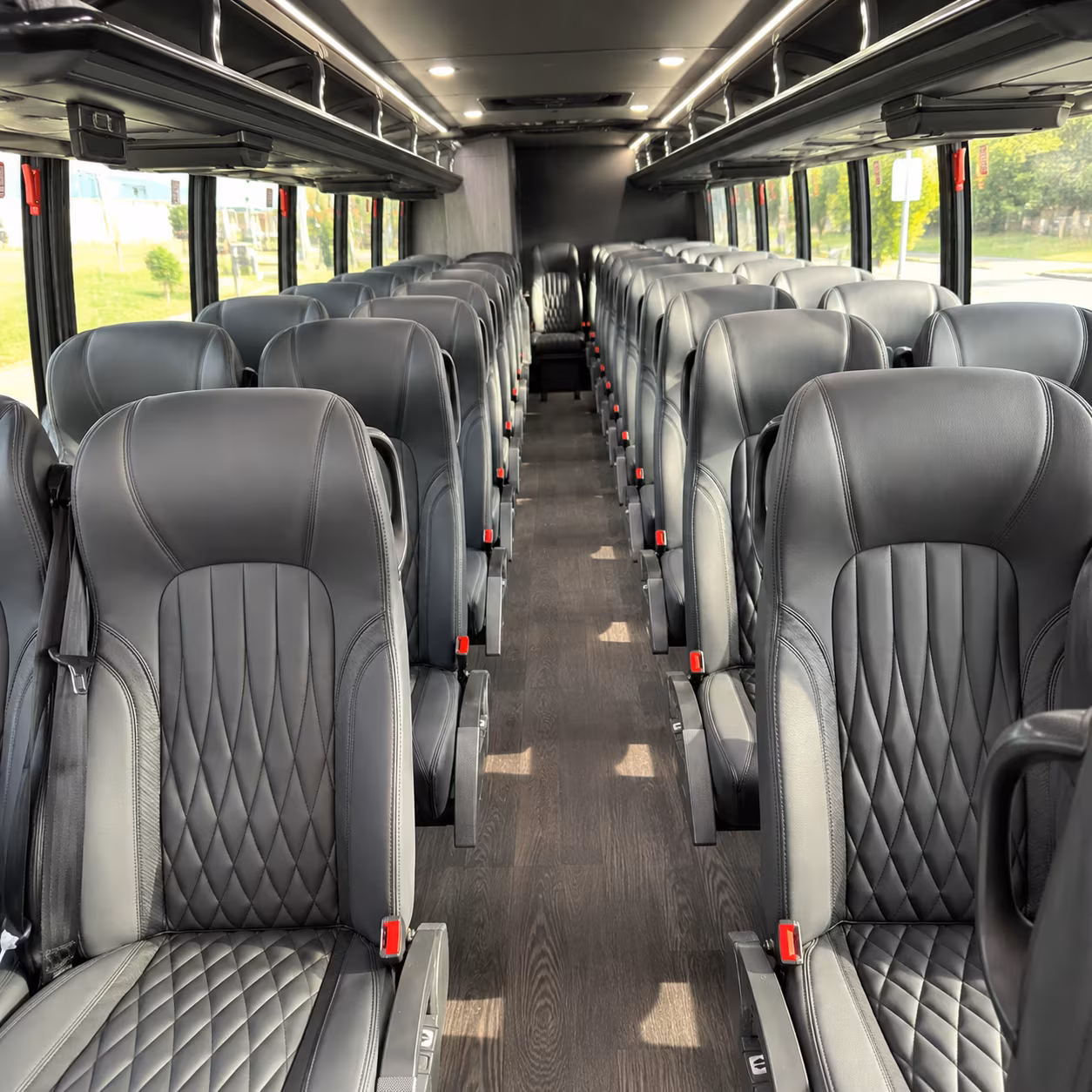 troy 28 passenger minibus interior