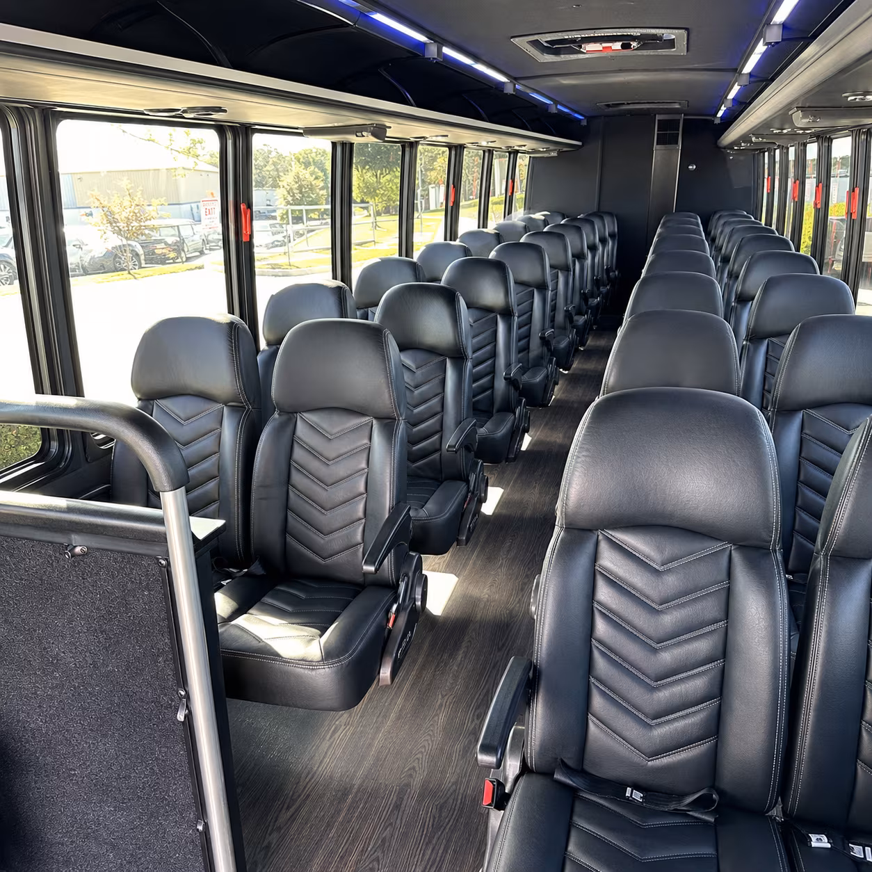 troy 35 passenger minibus inside