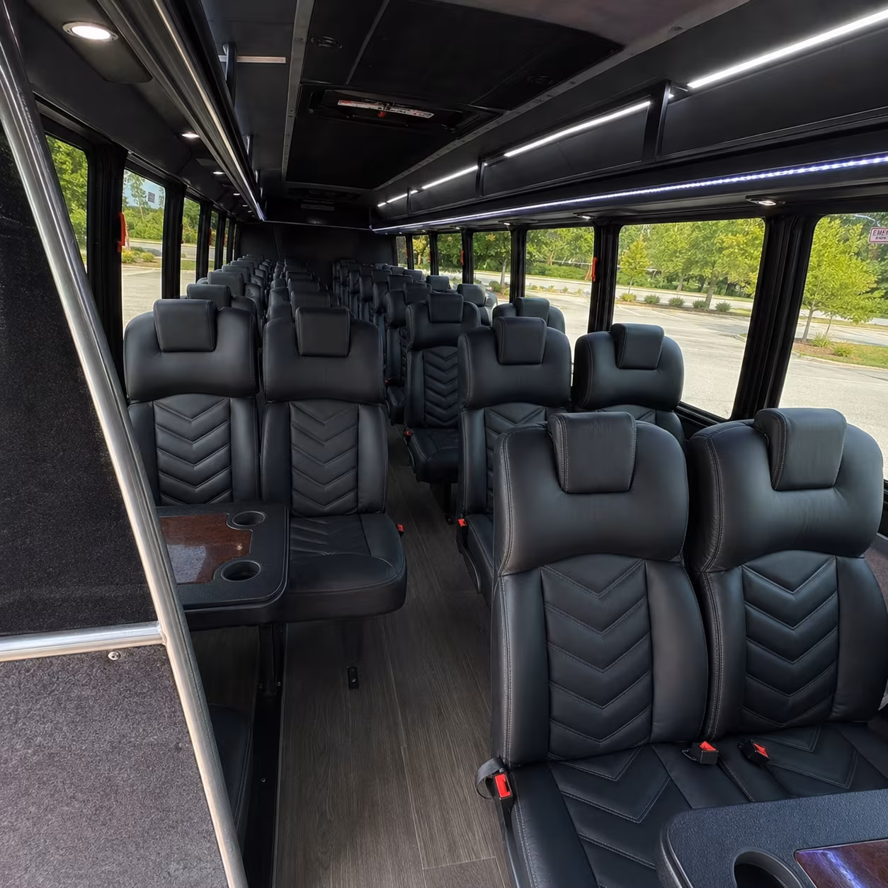 troy 35 passenger minibus interior