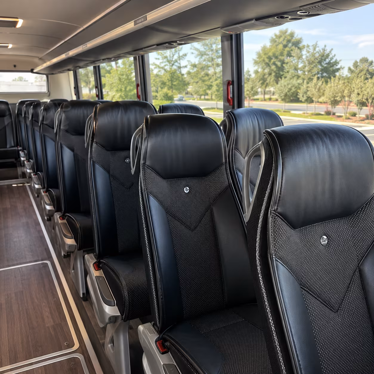 troy 45 passenger charter bus interior