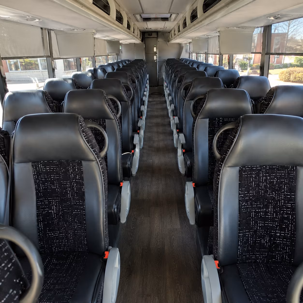 troy 54 passenger charter bus inside