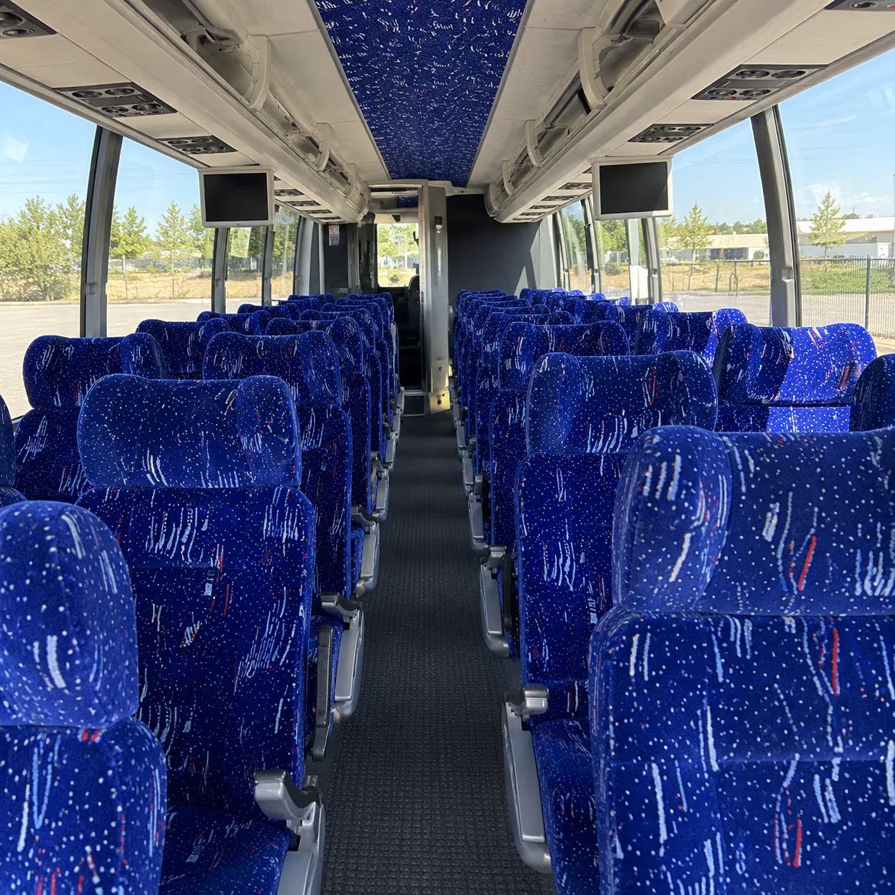 troy 54 passenger charter bus interior